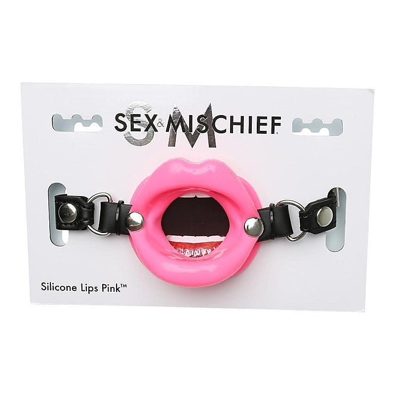 Sex and Mischief Silicone Lips Open Mouth Gag by Sportsheets - Bondage Gags and Bits