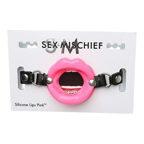 Sex and Mischief Silicone Lips Open Mouth Gag by Sportsheets - Bondage Gags and Bits