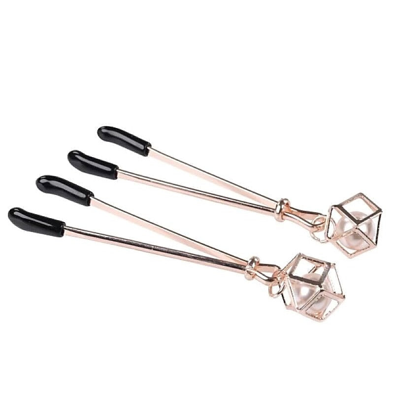 S&M Brat Pearl Nipple Clamps by Sportsheets - Nipple and Clit Clamps
