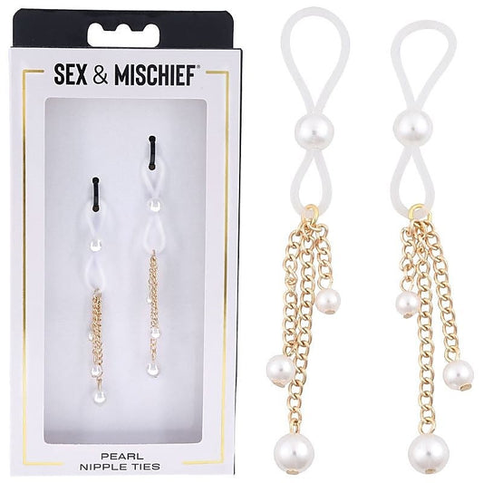 S&M Pearl Nipple Ties by Sportsheets - Nipple and Clit Clamps