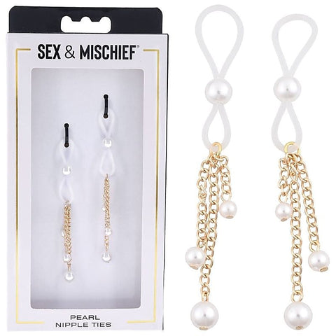 S&M Pearl Nipple Ties by Sportsheets - Nipple and Clit Clamps