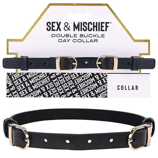 S&M Double Buckle Day Collar by Sportsheets - Collars and Leads
