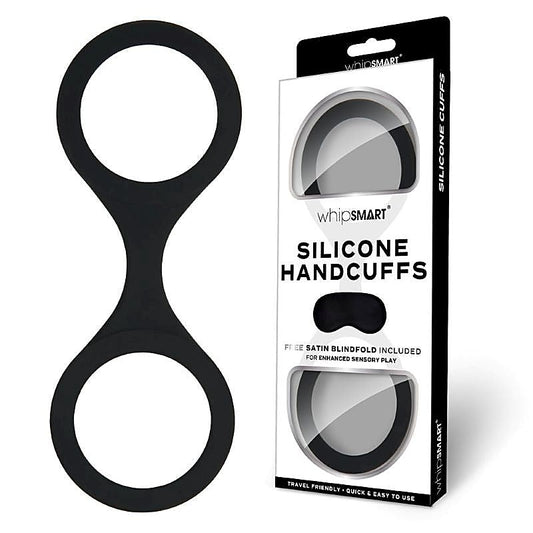 WhipSmart Silicone Handcuffs with Satin Blindfold - Cuffs and Restraints