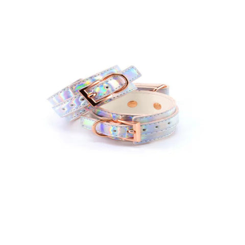 NS Novelties Cosmo Bondage Ankle Cuffs with Holographic Finish - Cuffs and Restraints