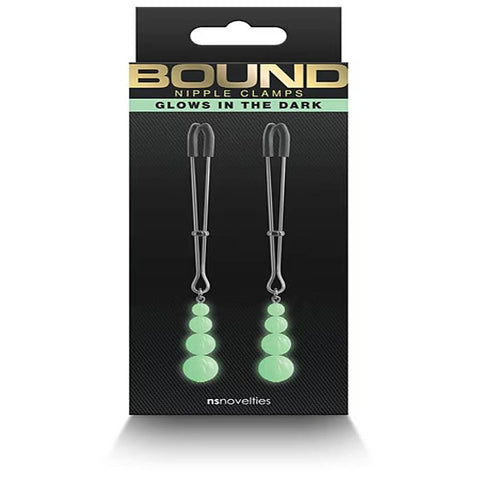 NS Novelties Bound G2 Adjustable Nipple Clamps with Silicone Tips - Breast and Nipple Toys