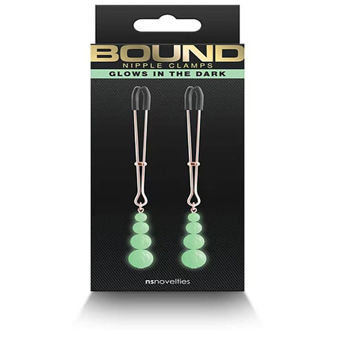 NS Novelties Bound G2 Adjustable Nipple Clamps with Silicone Tips - Breast and Nipple Toys