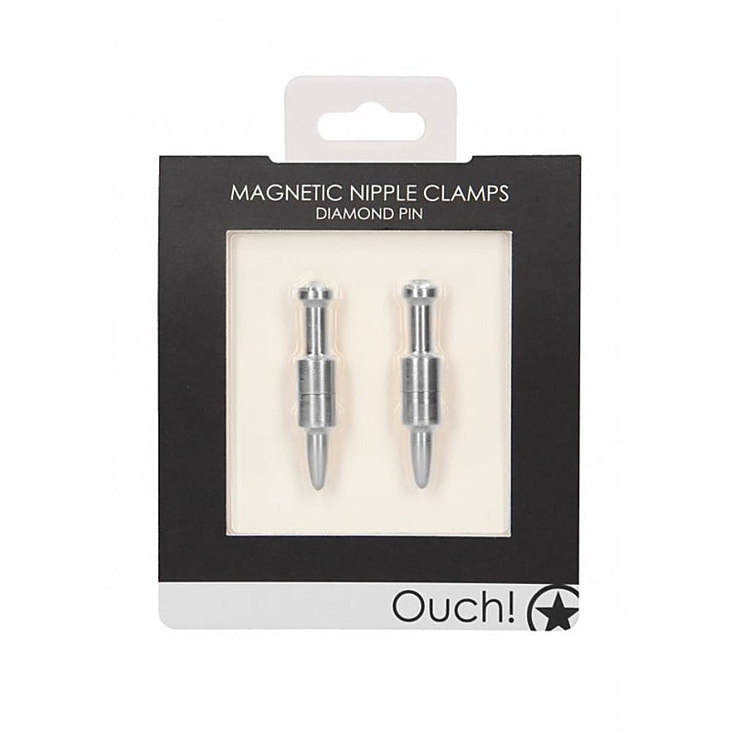 Magnetic Diamond Pin Nipple Clamps by Shots Toys - Nipple and Clit Clamps