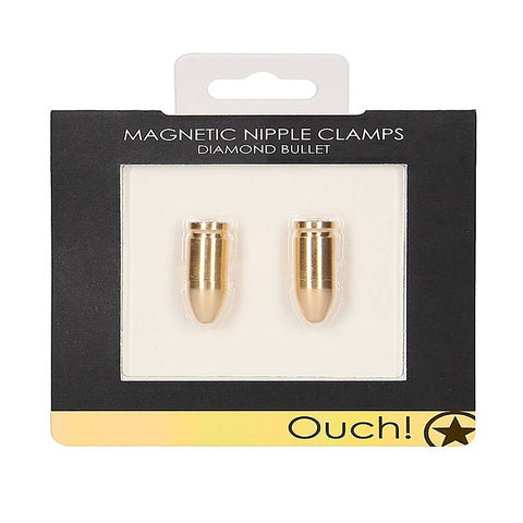 Magnetic Nipple Clamps Diamond Bullet by Shots Toys - Nipple and Clit Clamps