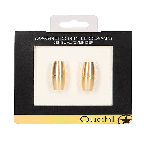Sensual Cylinder Magnetic Nipple Clamps by Shots Toys - Nipple and Clit Clamps