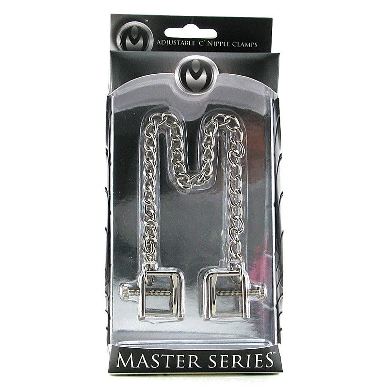 Siege Adjustable BDSM Nipple Stretcher Clamps by XR Brands - Nipple and Clit Clamps