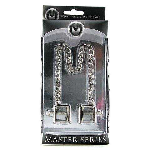 Siege Adjustable BDSM Nipple Stretcher Clamps by XR Brands - Nipple and Clit Clamps