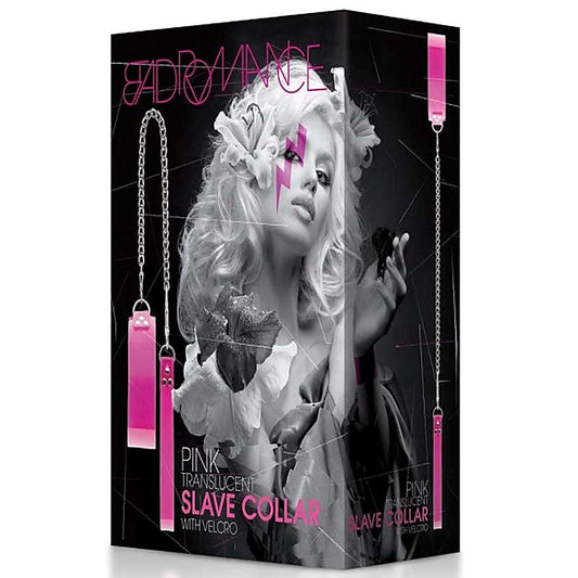 Bad Romance Pink Translucent Slave Collar by Shots Toys - Masks And Blindfolds