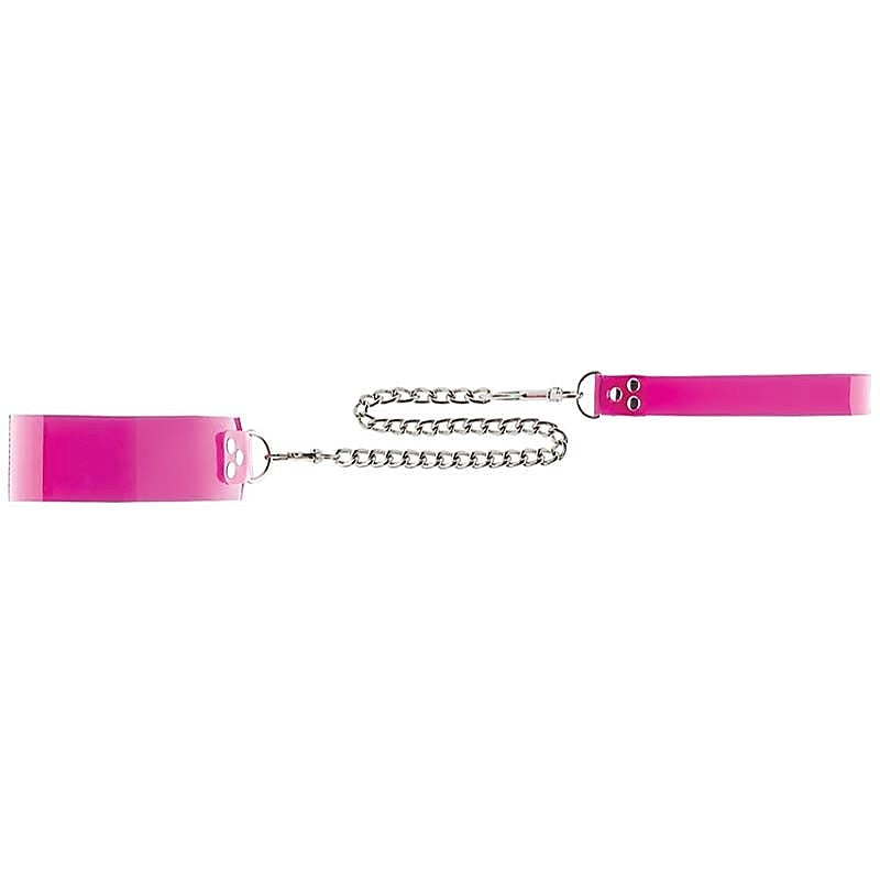 Bad Romance Pink Translucent Slave Collar by Shots Toys - Masks And Blindfolds