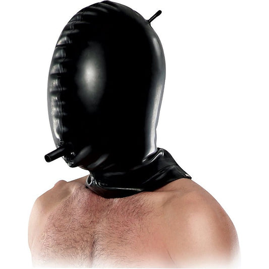 Total Blackout Latex Bondage Hood by Pipedream Products - Bondage Hoods