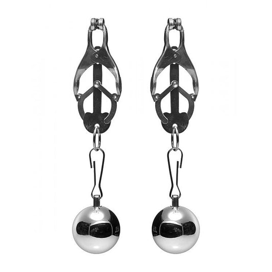 Deviant Monarch Weighted Nipple Clamps by XR Brands - Nipple and Clit Clamps