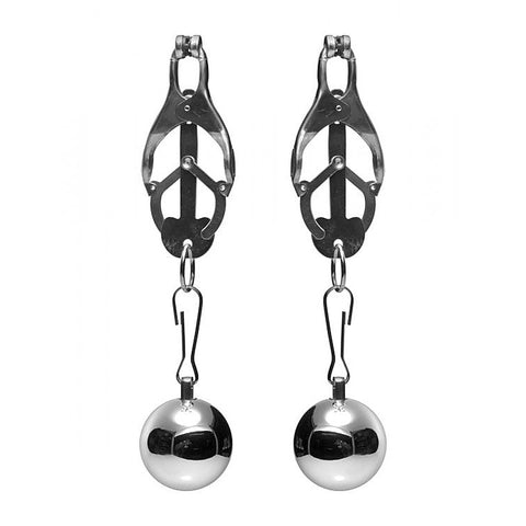 Deviant Monarch Weighted Nipple Clamps by XR Brands - Nipple and Clit Clamps