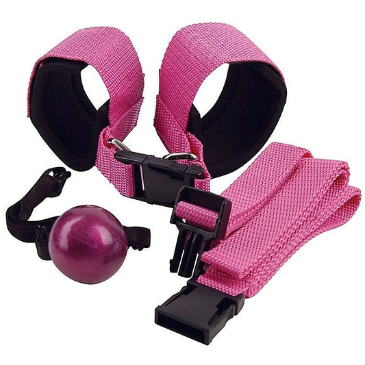 Sinners' Sex Straps with Ball Gag Pink by Topco - Cuffs And Restraints