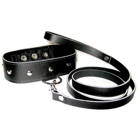 Leather Leash and Collar by Sportsheets - Collars and Leads