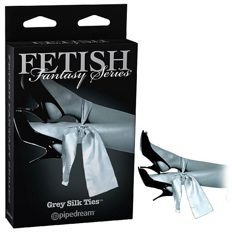 Fetish Fantasy Limited Edition Grey Silk Ties - Collars and Leads