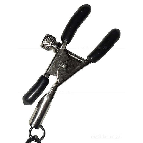 Premium Chained Nipple Clamps by Sportsheets - Nipple and Clit Clamps