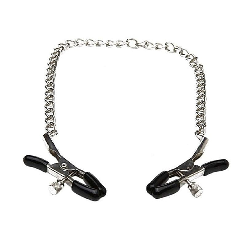 Premium Chained Nipple Clamps by Sportsheets - Nipple and Clit Clamps