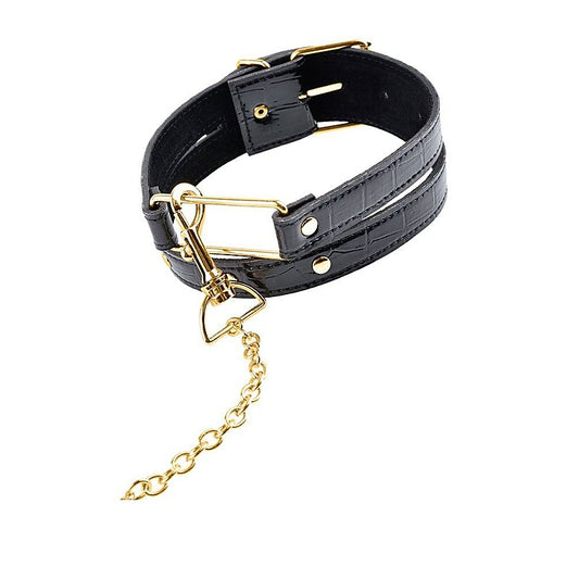 Fetish Fantasy Gold Bondage Collar and Leash Set - Collars and Leads