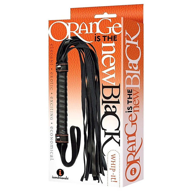 Orange-Stitched Whip Delight by Icon Brands - Whips And Crops