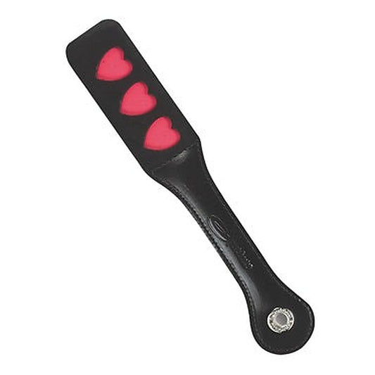 12 Inch Leather Heart Impression Paddle by Sportsheets - Paddles And Slappers