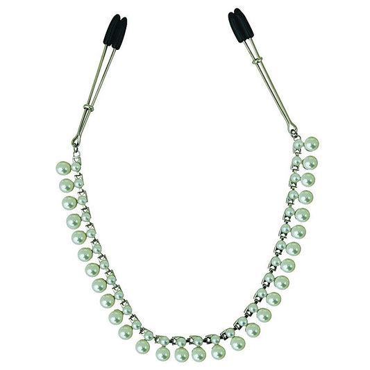 Midnight Pearl Chain Nipple Clips by Sportsheets - Breast and Nipple Toys