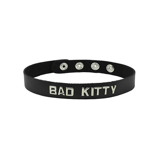 Wordband Collar - BAD KITTY by Spartacus Enterprises - Collars and Leads