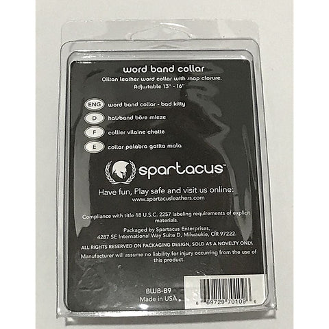 Wordband Collar - BAD KITTY by Spartacus Enterprises - Collars and Leads