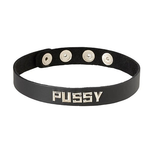 Wordband Collar - PUSSY by Spartacus Enterprises - Fancy Dress Ups