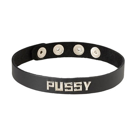 Wordband Collar - PUSSY by Spartacus Enterprises - Fancy Dress Ups