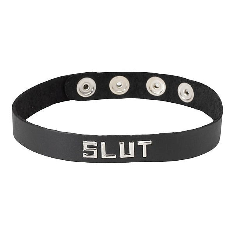 Wordband Collar - SLUT by Spartacus Enterprises - Collars and Leads