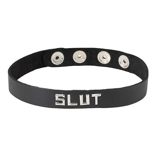 Wordband Collar - SLUT by Spartacus Enterprises - Collars and Leads