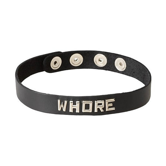 Wordband Collar - WHORE by Spartacus Enterprises - Collars and Leads