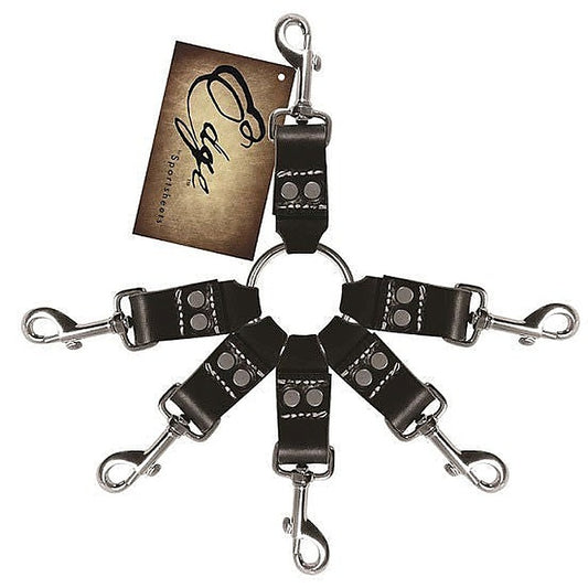 Edge Leather 6 Point Hog Tie by Sportsheets - Spreaders and Hangers