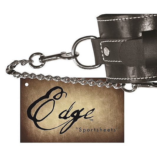 Edge Leather Ankle Restraints by Sportsheets - Cuffs and Restraints