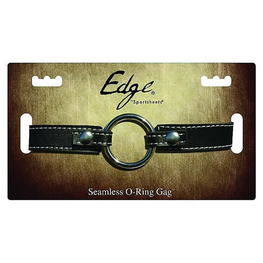 Edge Leather Seamless O-Ring Gag by Sportsheets - Bondage Gags and Bits