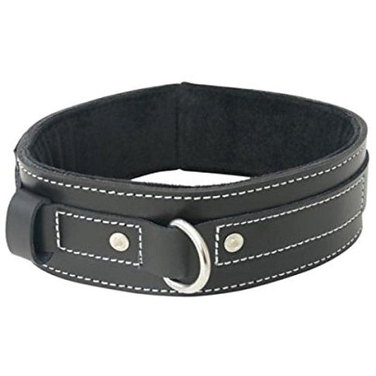 Edge Lined Leather BDSM Play Collar by Sportsheets - Collars and Leads