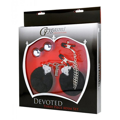 Devoted Three Piece Bedroom BDSM Set by XR Brands - Bondage Kits