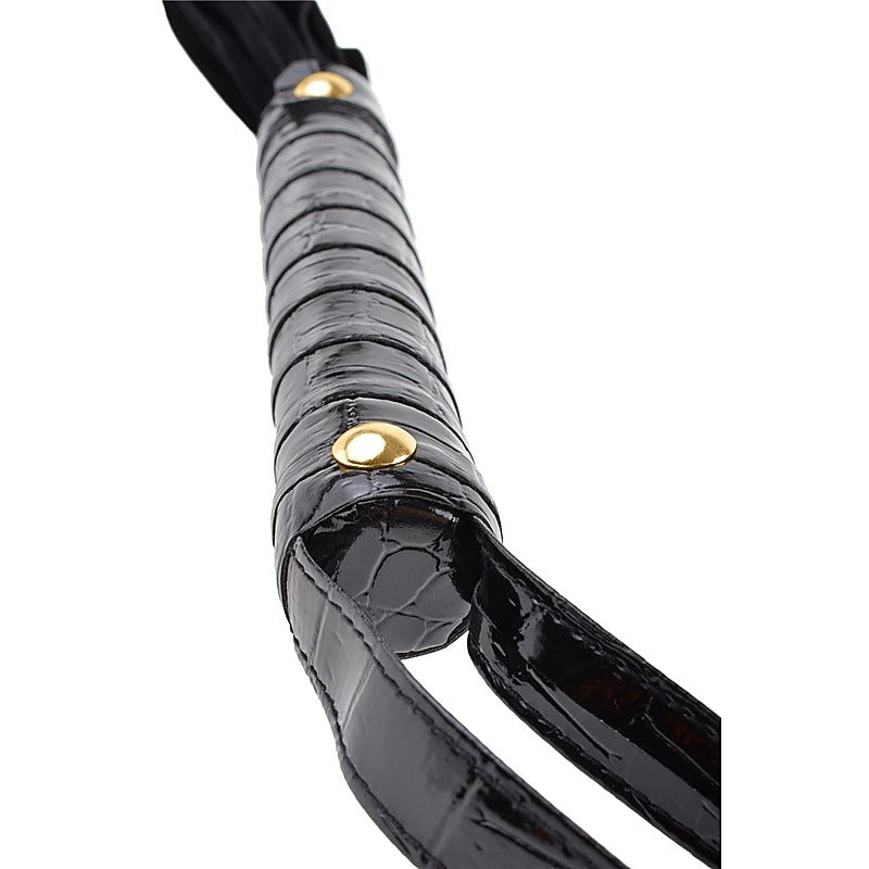 Fetish Fantasy Gold Cat O' Nine Leather Flogger - Whips And Crops
