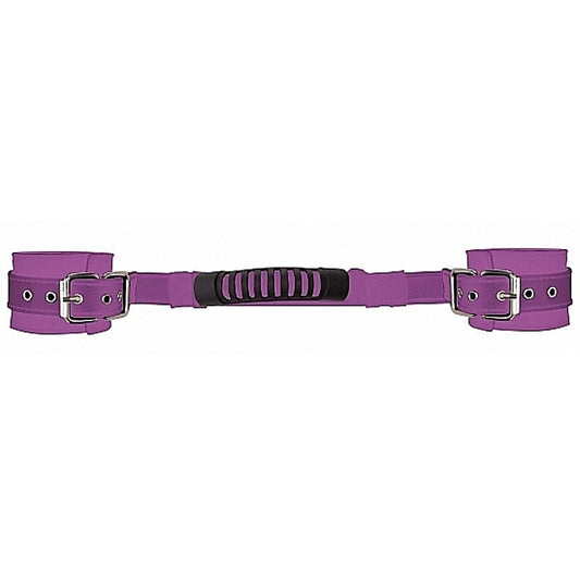 Adjustable Leather Handcuffs Purple by Shots Toys - Cuffs and Restraints