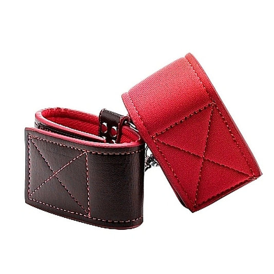 Ouch Reversible Wrist Cuffs Red by Shots Toys - Cuffs and Restraints
