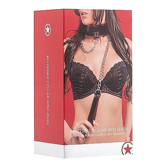 Ouch Reversible Collar with Leash by Shots Toys - Collars and Leads