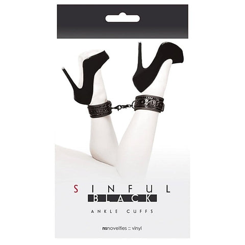 Luxurious Faux Leather Ankle Restraints by NS Novelties - Cuffs and Restraints