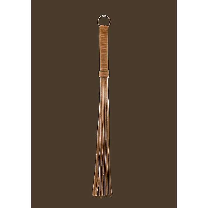 Bonded Leather Whip Brown by Shots Toys - Whips And Crops