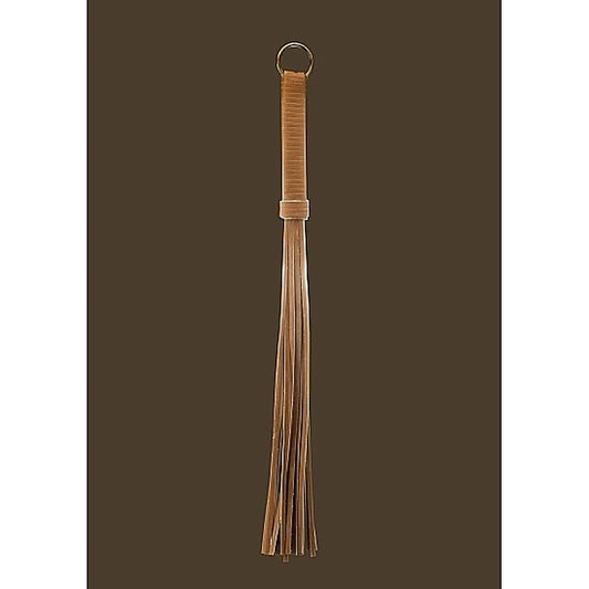 Bonded Leather Whip Brown by Shots Toys - Whips And Crops