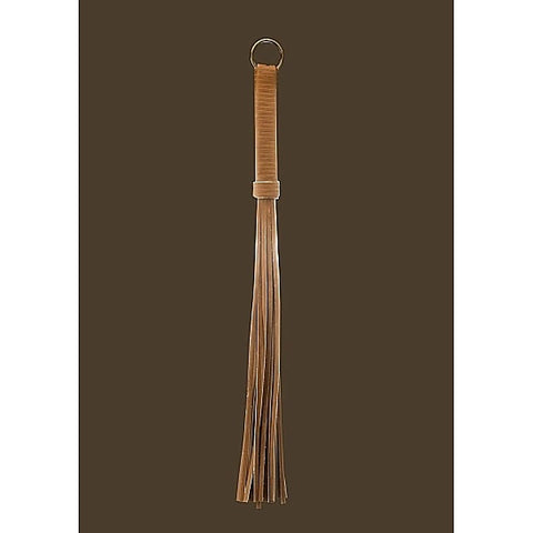 Bonded Leather Whip Brown by Shots Toys - Whips And Crops
