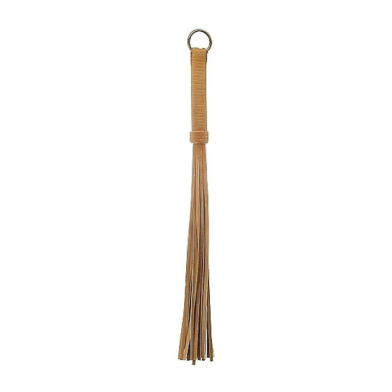 Bonded Leather Whip Brown by Shots Toys - Whips And Crops